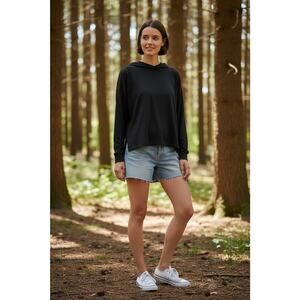 New Eddie Bauer Women's Tempo Light Hoodie Black $60 Sz S